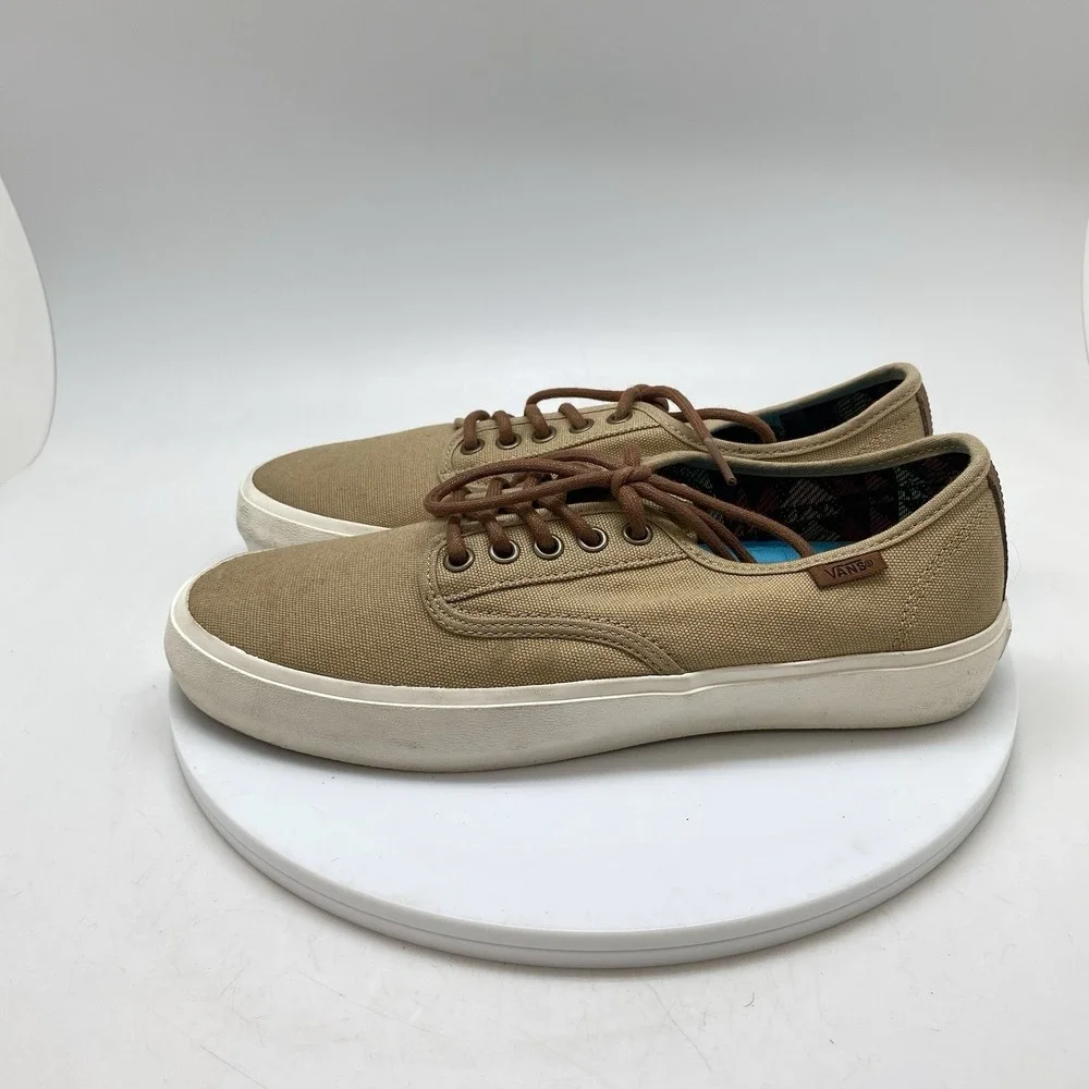Vans Authentic Mens‎ 8.5 Tan Athletic Skateboard Aldrich Canvas TB9C Sneakers